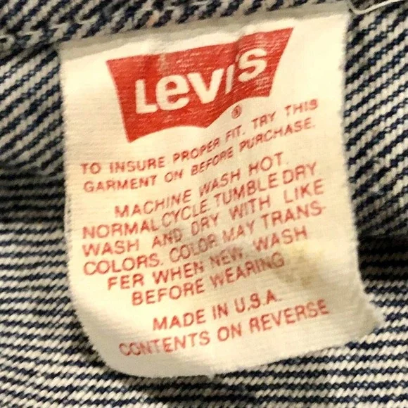 Vintage Levi's Trucker Jacket 42 Large Blue Jean Denim Pockets Button Front Men - Picture 13 of 14